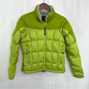 Marmot Women’s Small Puffer Jacket 650 Fill Goose Down 2 Tone Green